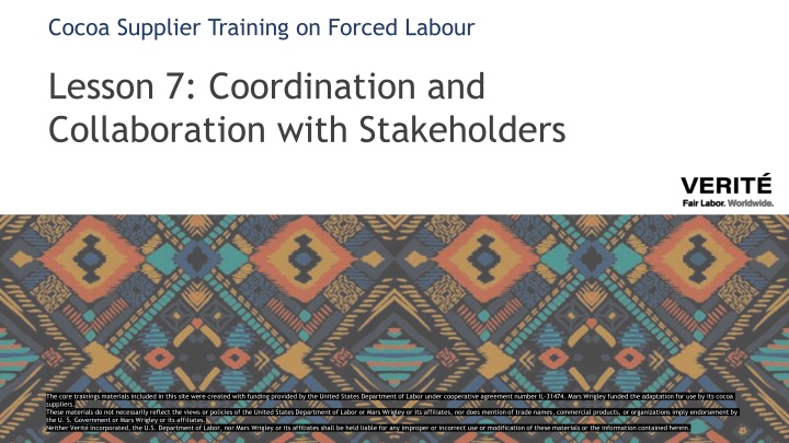 cocoa supplier training on forced labour