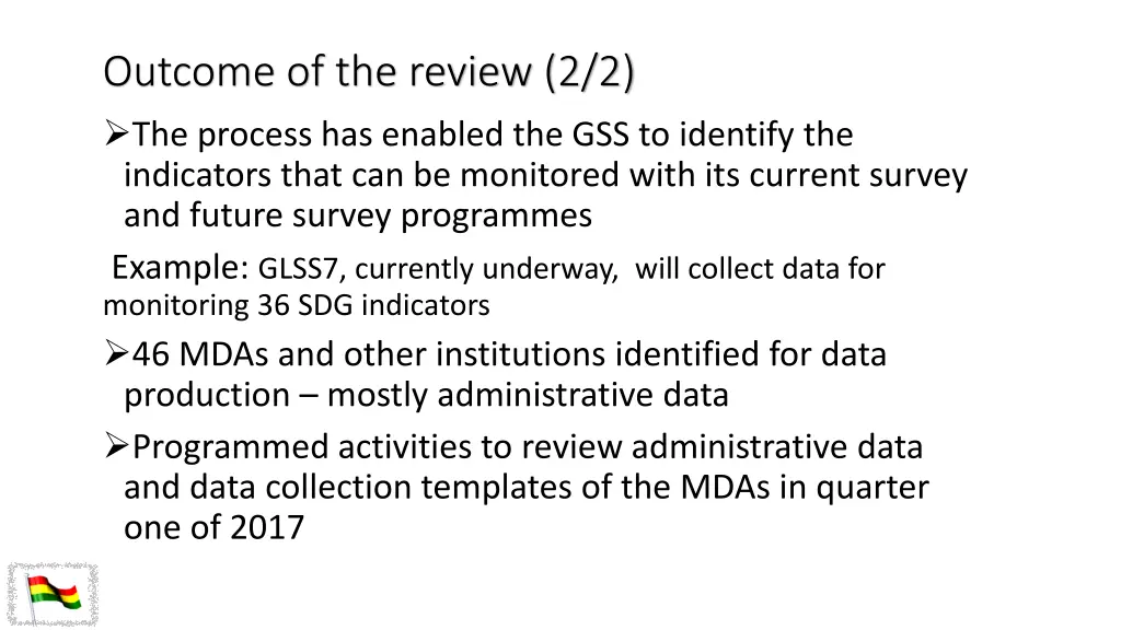 outcome of the review 2 2 the process has enabled