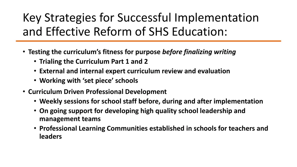 key strategies for successful implementation