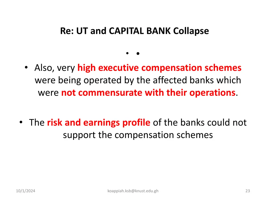 re ut and capital bank collapse 1