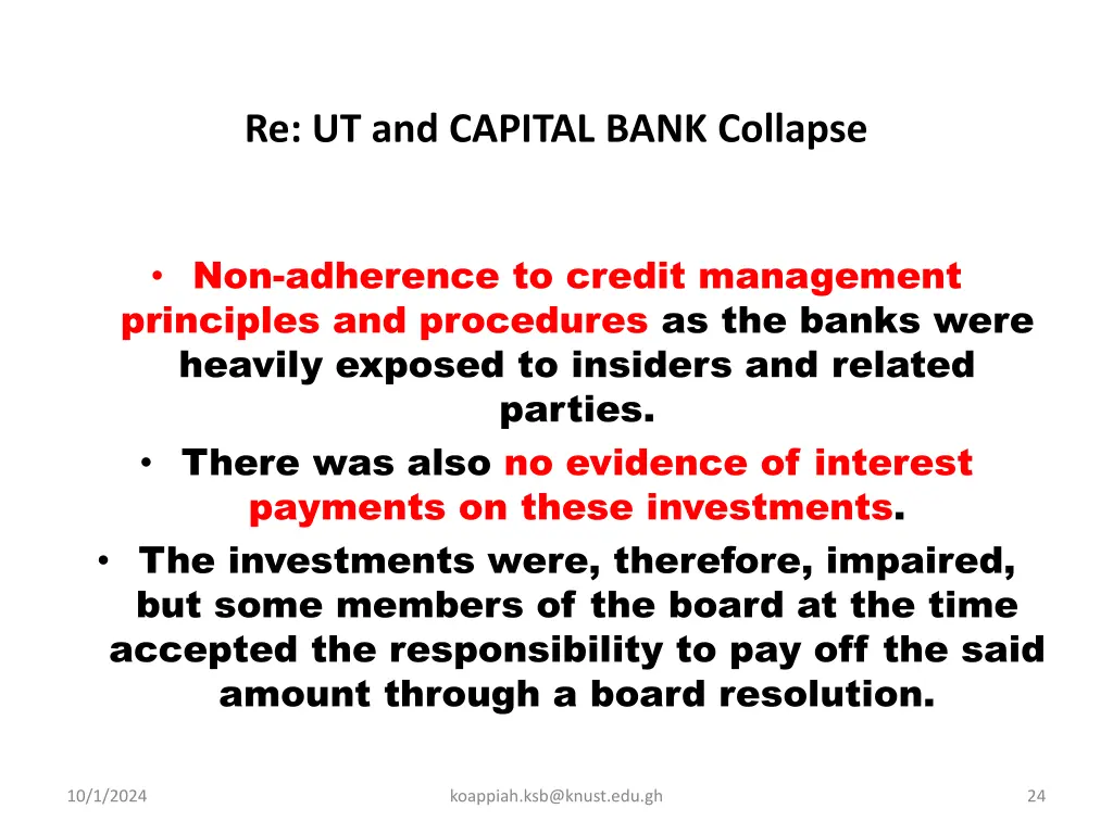 re ut and capital bank collapse 2