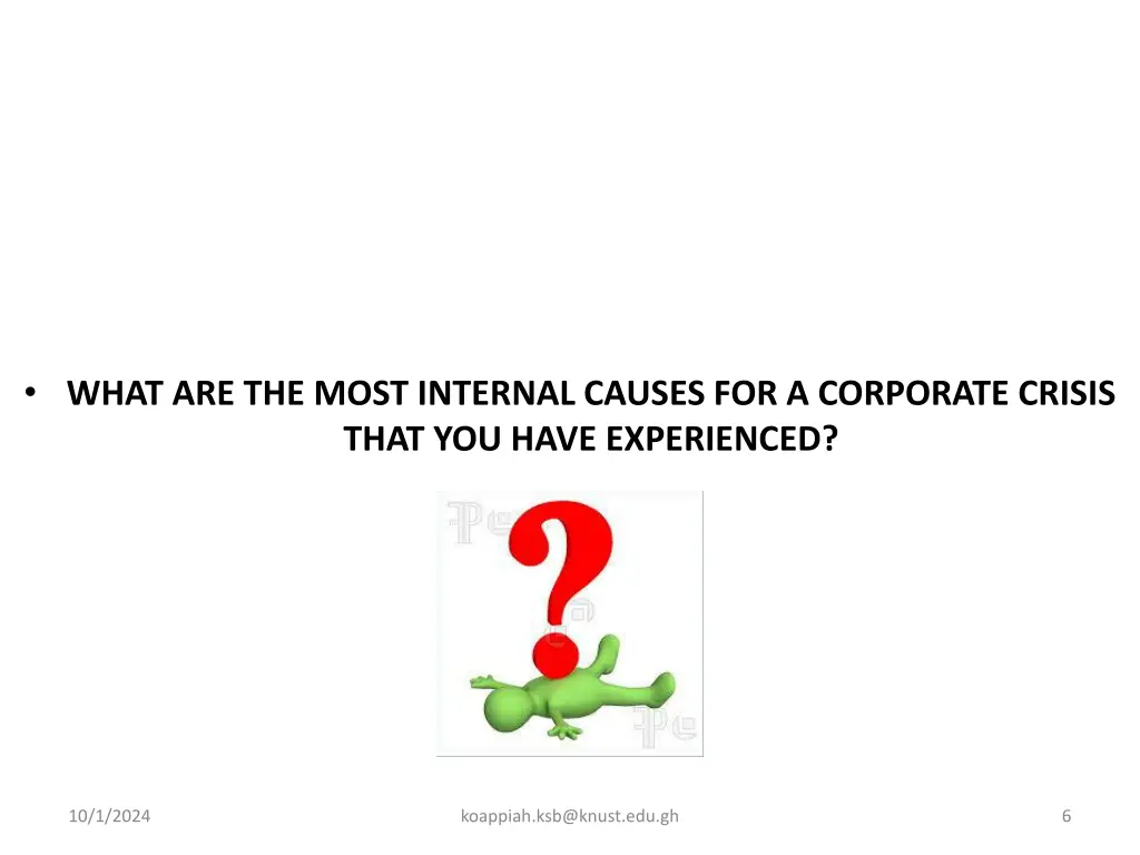 what are the most internal causes for a corporate