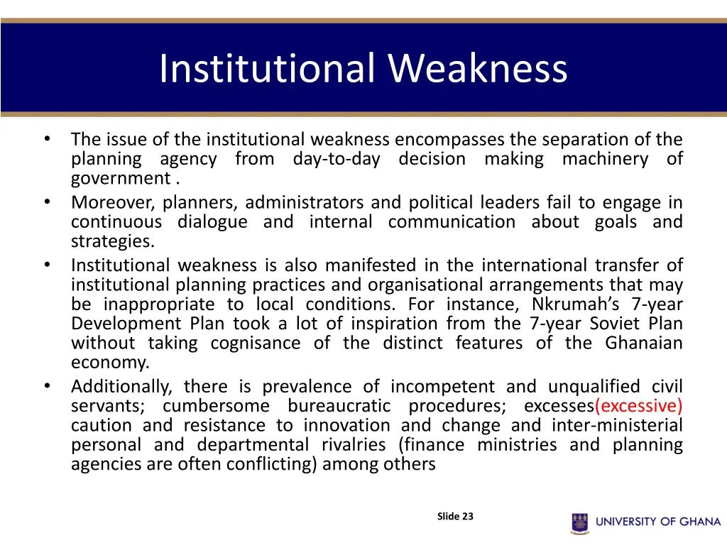 institutional weakness