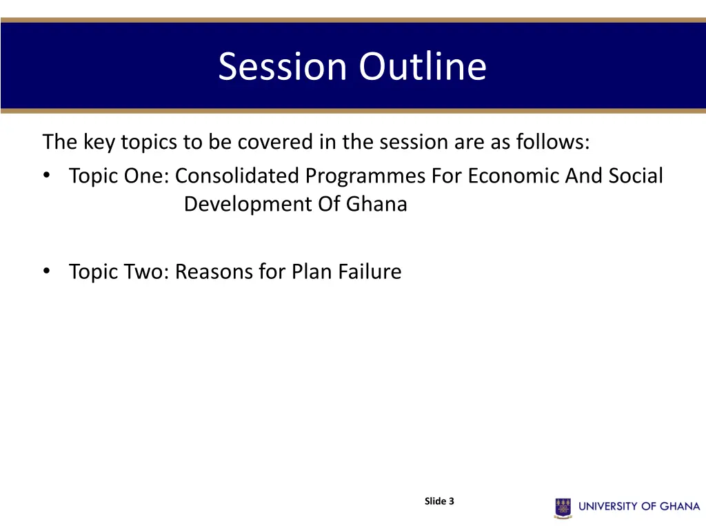 session outline