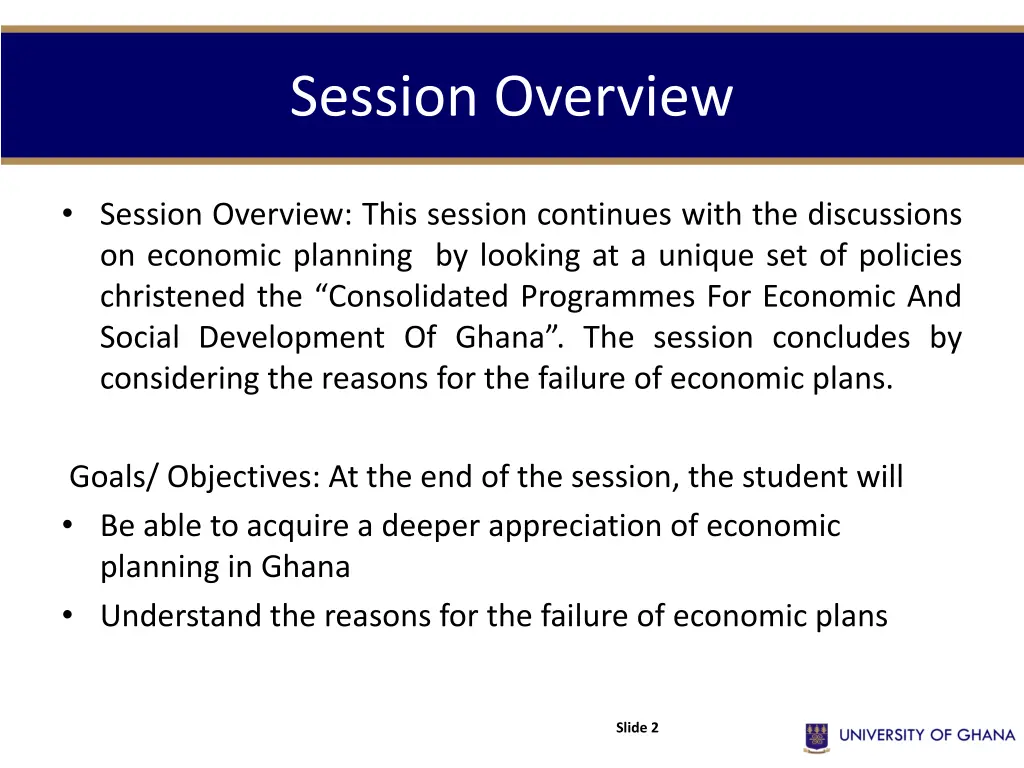 session overview