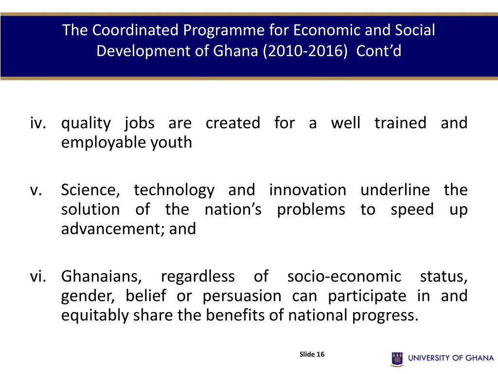 the coordinated programme for economic and social 5