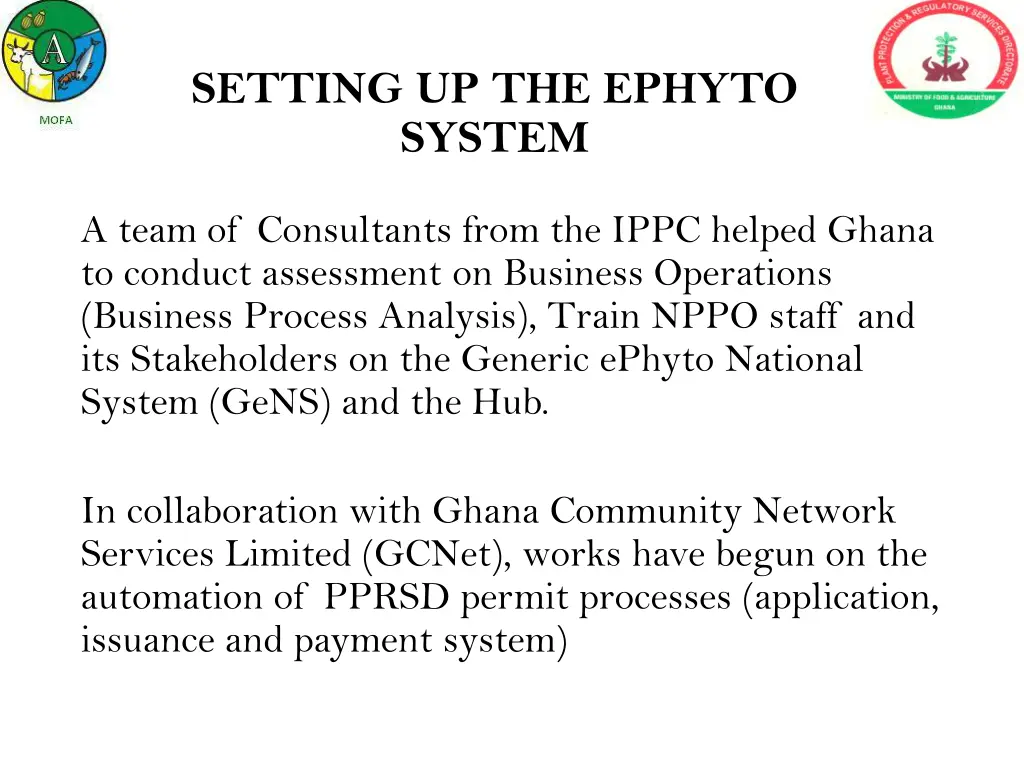 setting up the ephyto system 1