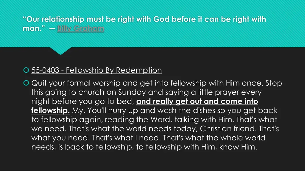 our relationship must be right with god before