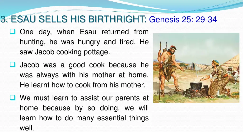 3 esau sells his birthright genesis