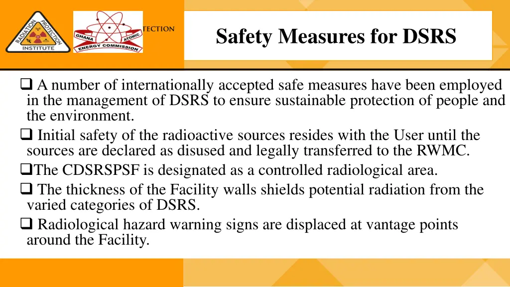 safety measures for dsrs