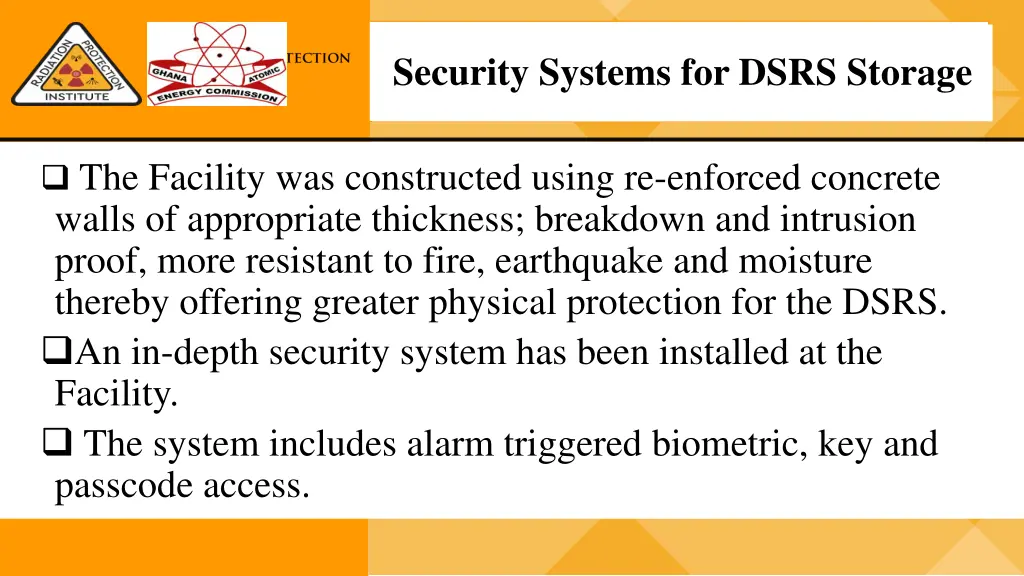 security systems for dsrs storage