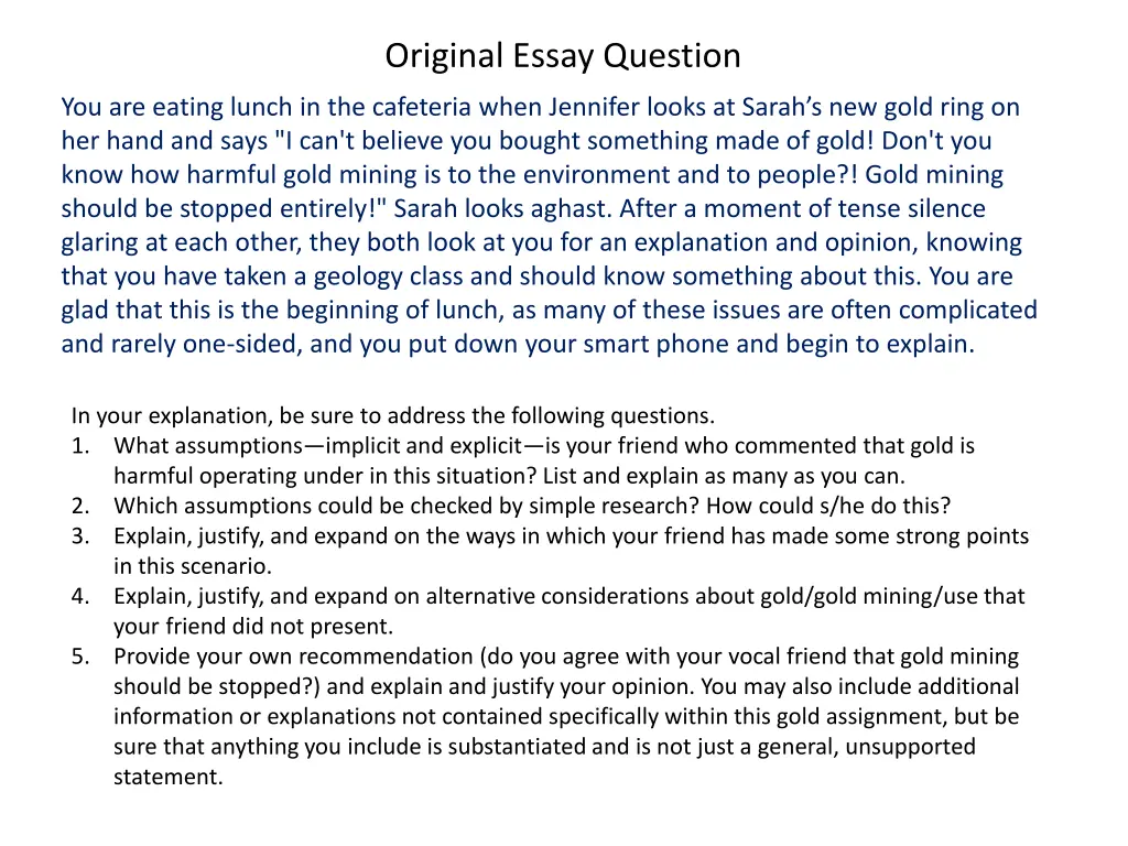 original essay question