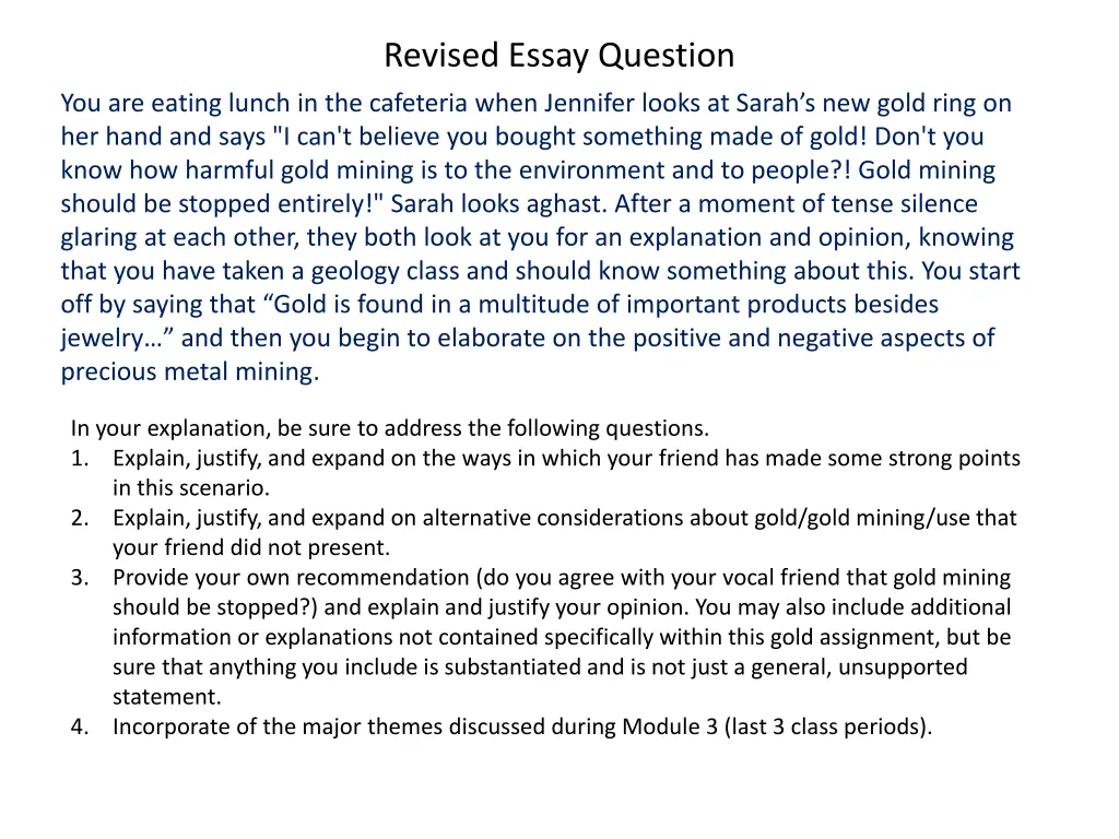 revised essay question