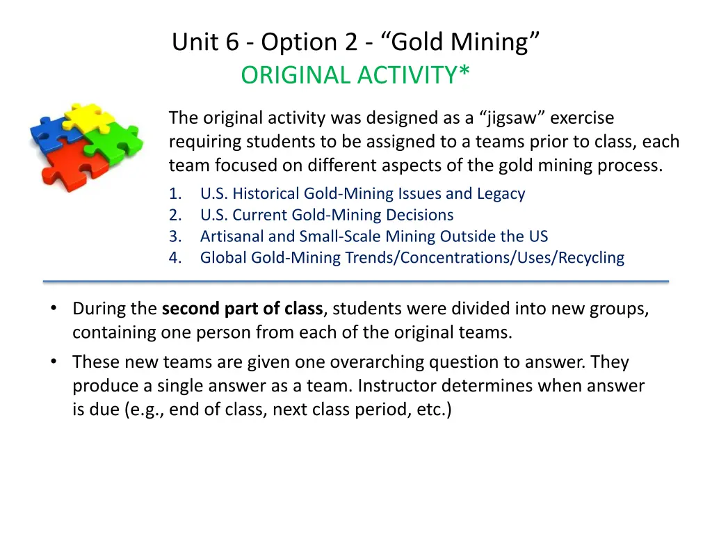 unit 6 option 2 gold mining original activity 1