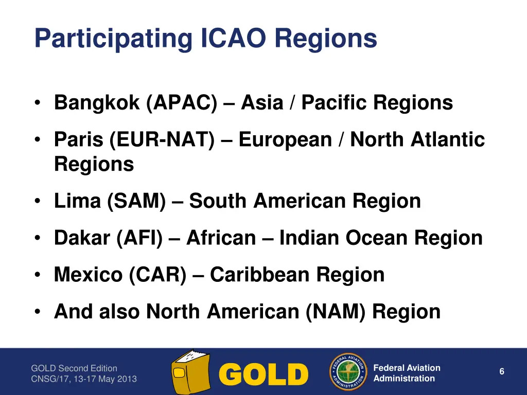 participating icao regions