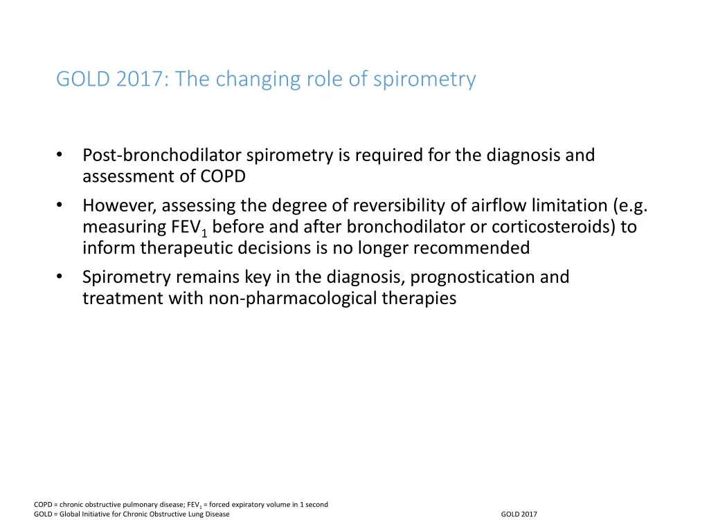 gold 2017 the changing role of spirometry