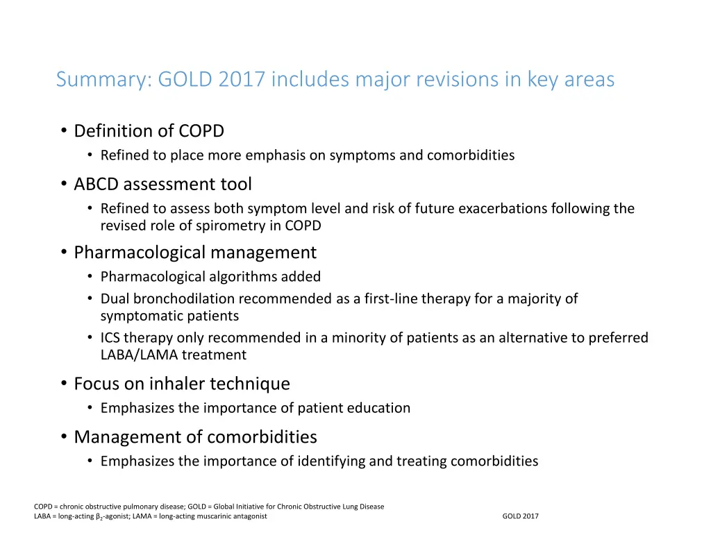 summary gold 2017 includes major revisions