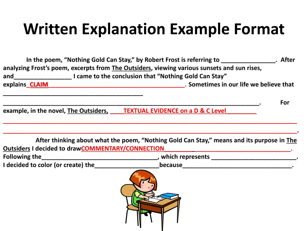 written explanation example format