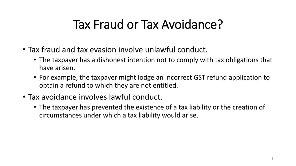 tax fraud or tax avoidance tax fraud