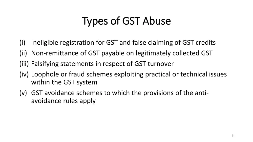 types of types of gst abuse gst abuse