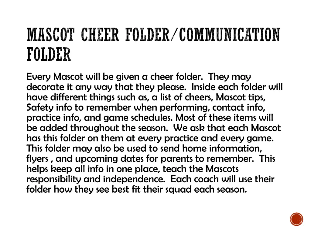 mascot cheer folder communication folder