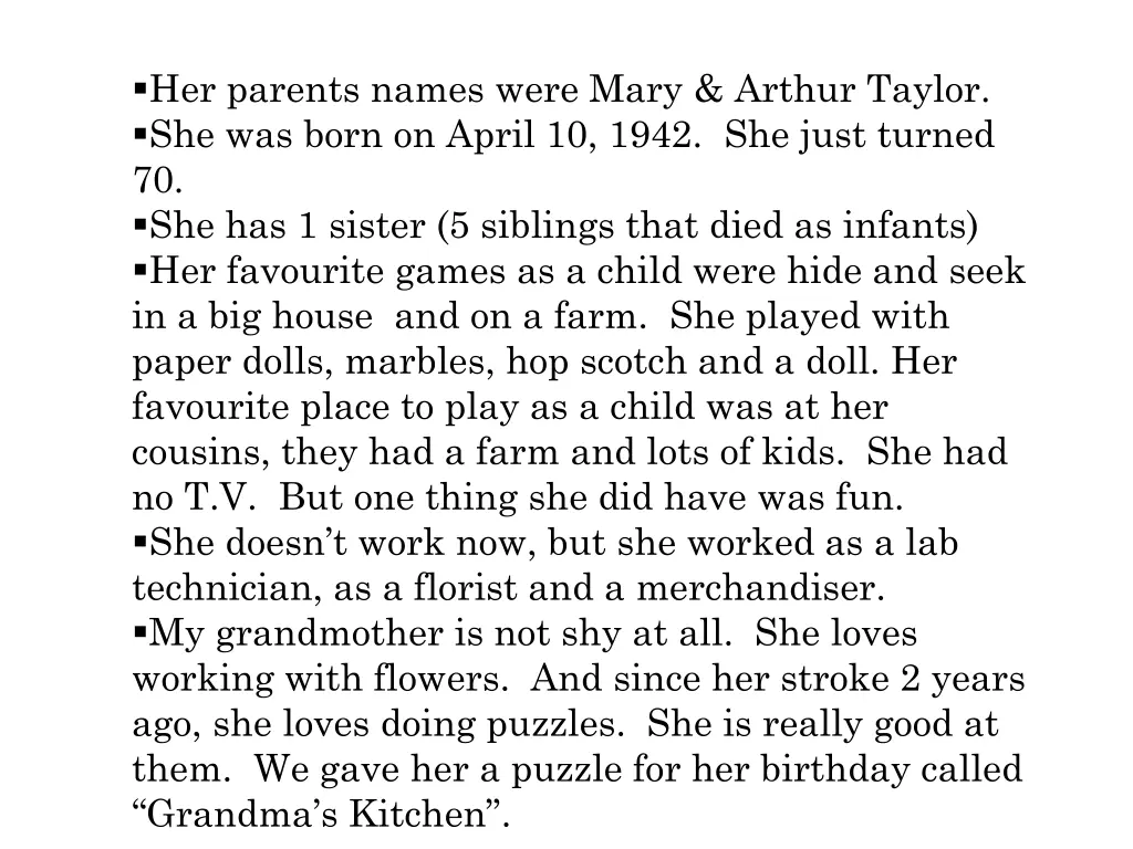 her parents names were mary arthur taylor