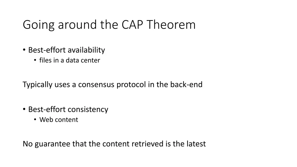 going around the cap theorem