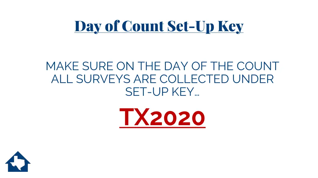 day of count set up key