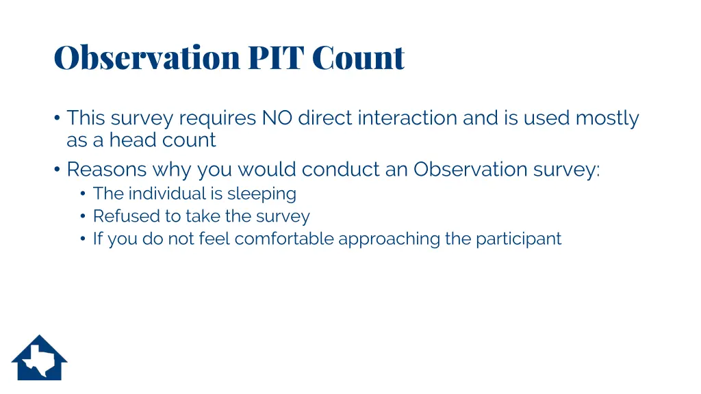 observation pit count