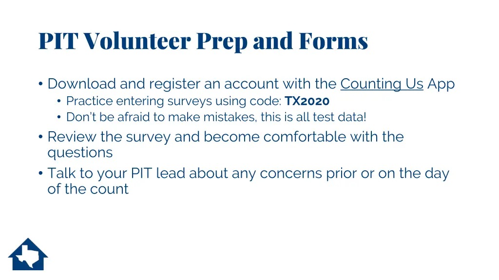 pit volunteer prep and forms