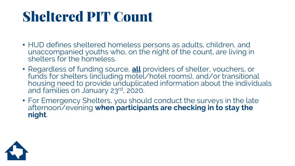 sheltered pit count