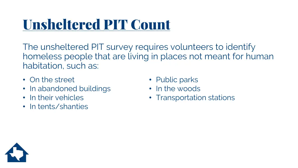 unsheltered pit count