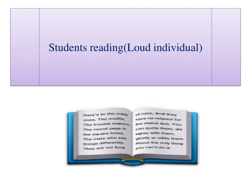 students reading loud individual