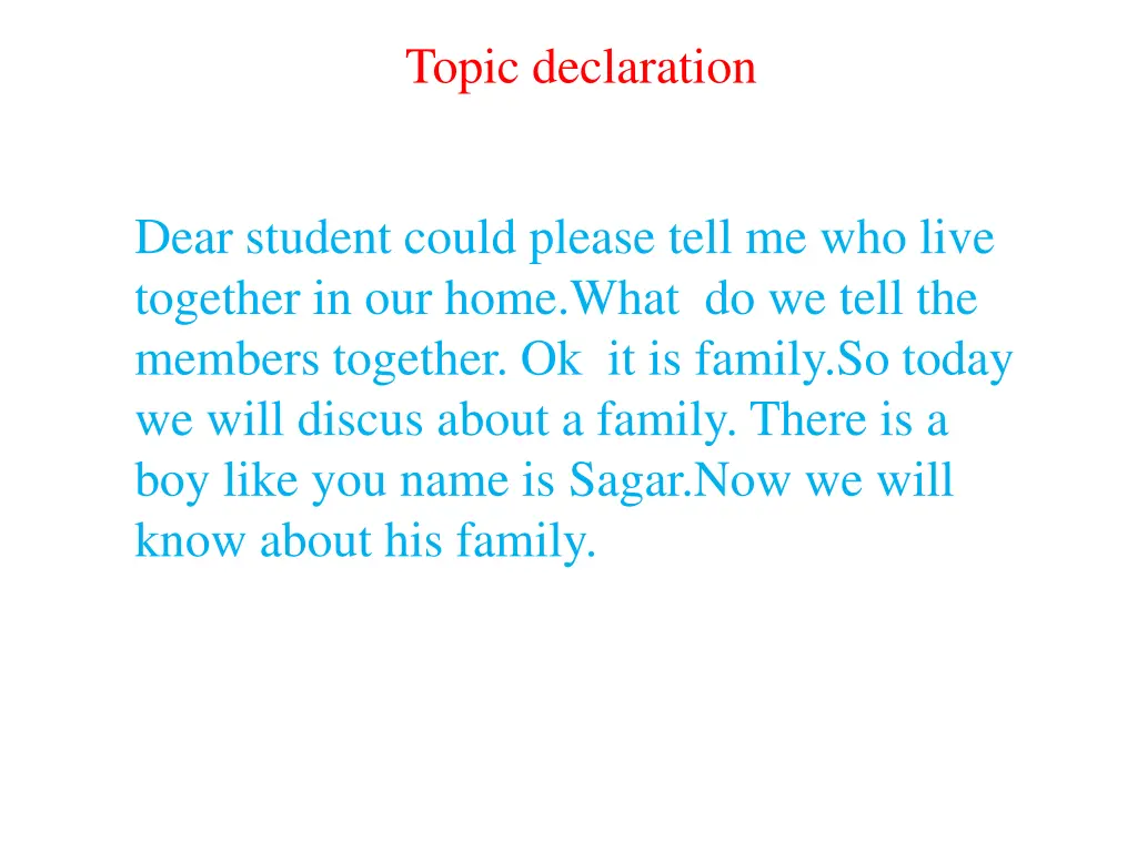 topic declaration