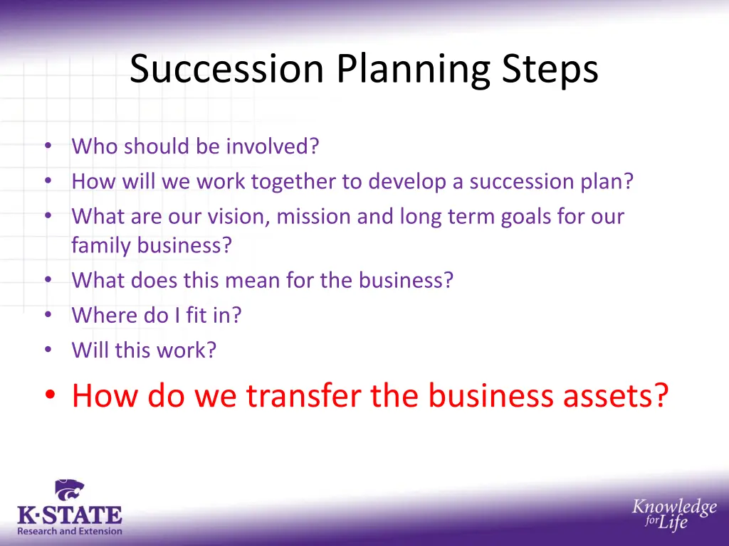 succession planning steps 7