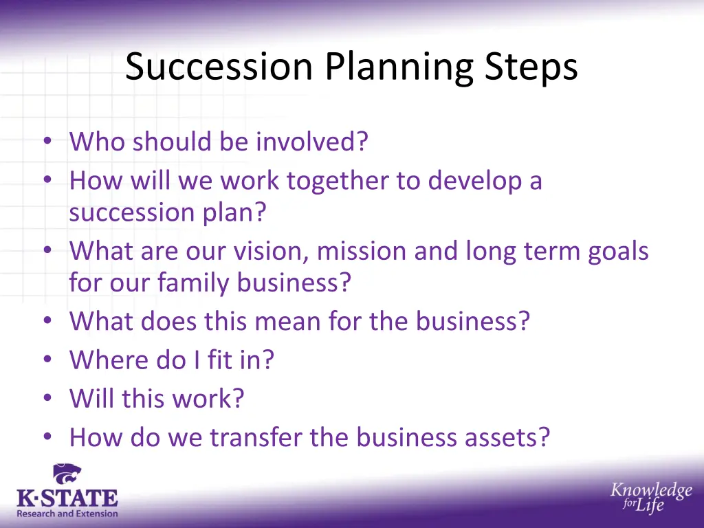 succession planning steps