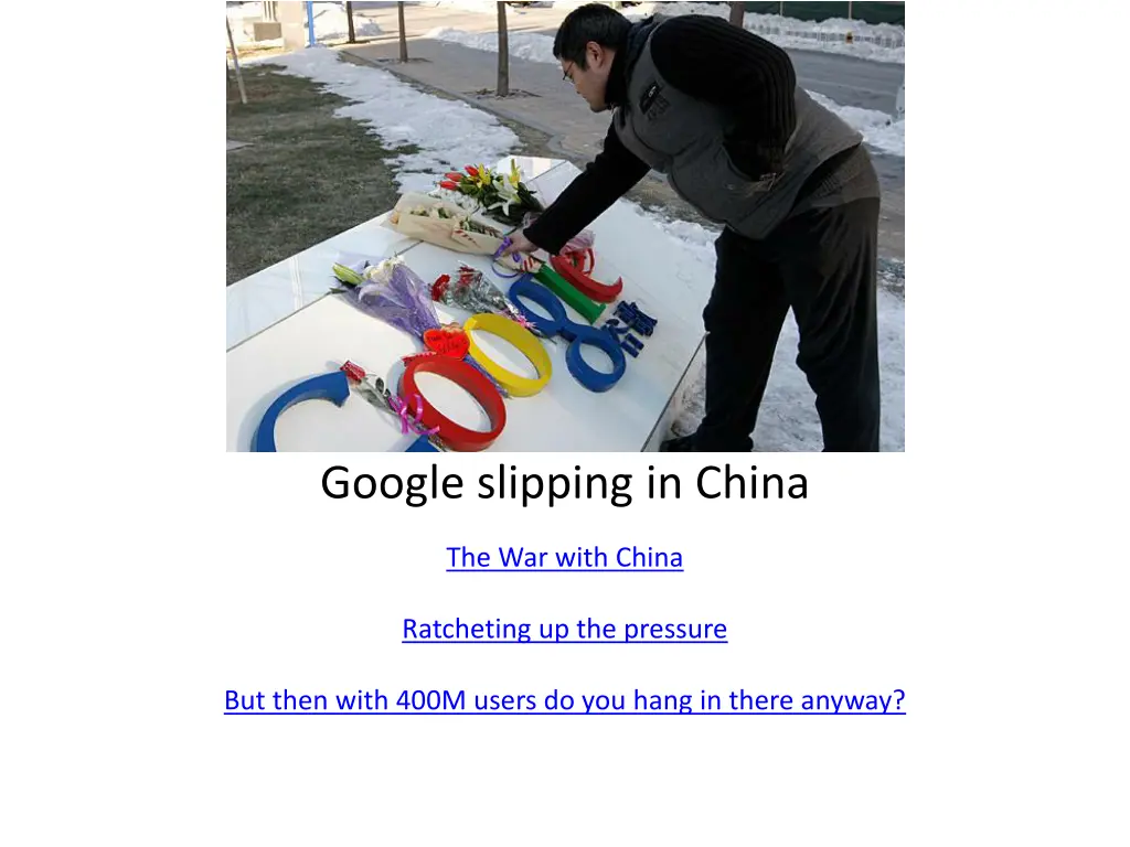 google slipping in china