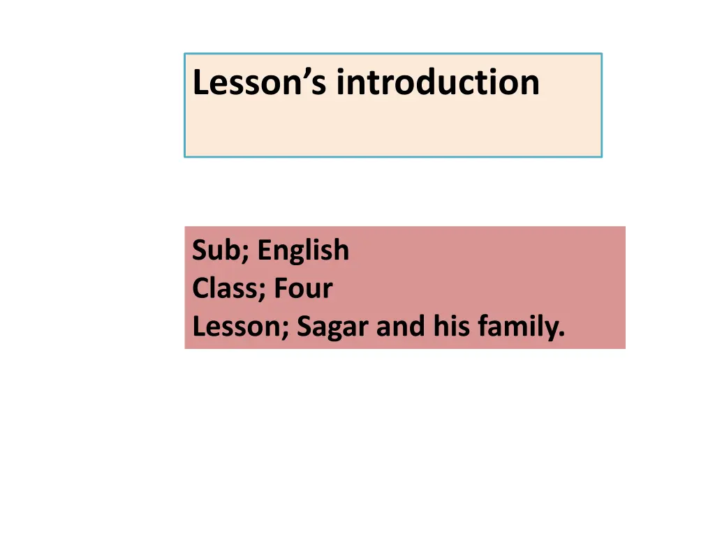 lesson s introduction