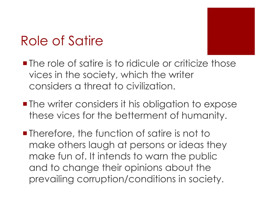 role of satire