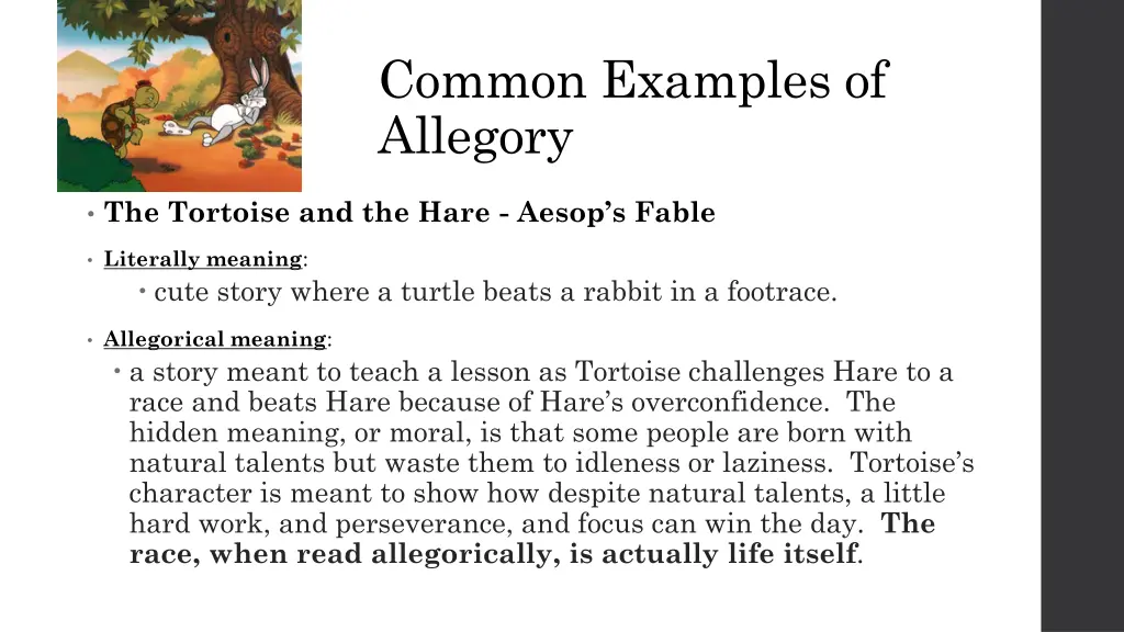 common examples of allegory