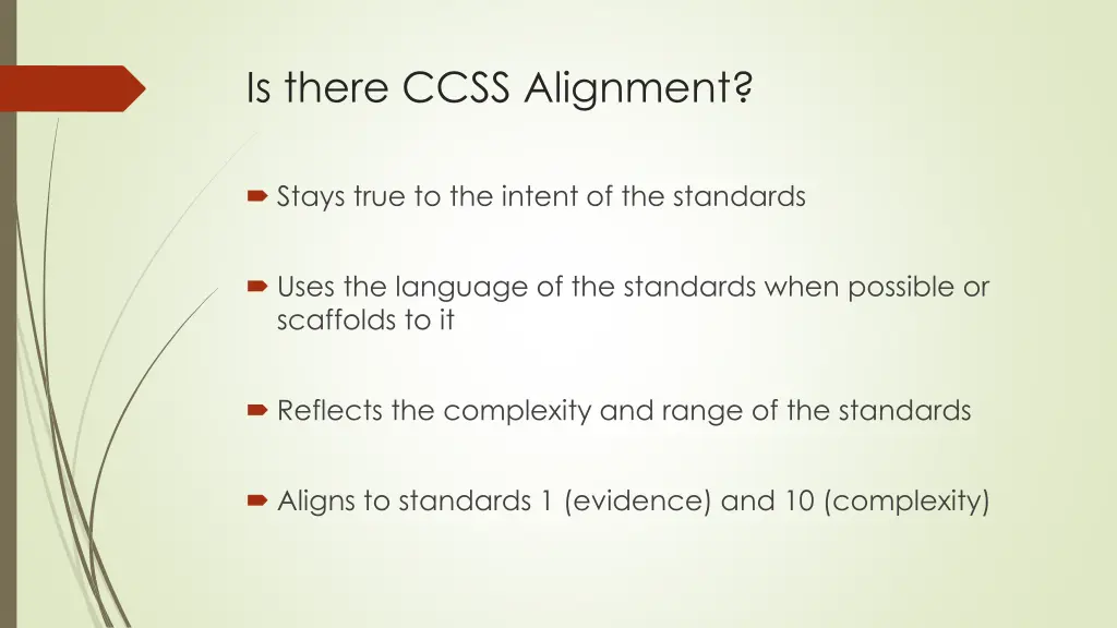 is there ccss alignment