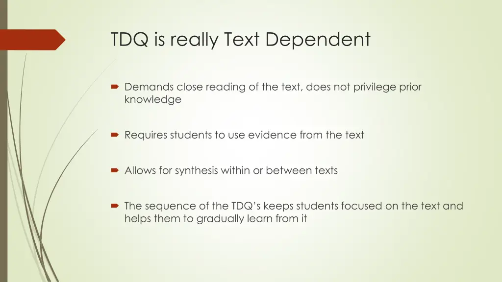 tdq is really text dependent