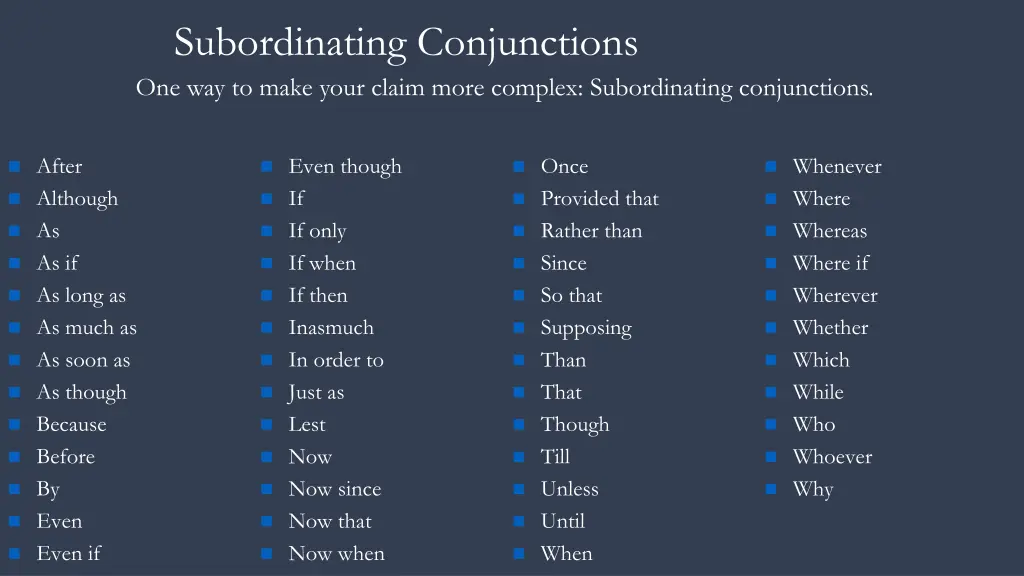 subordinating conjunctions one way to make your