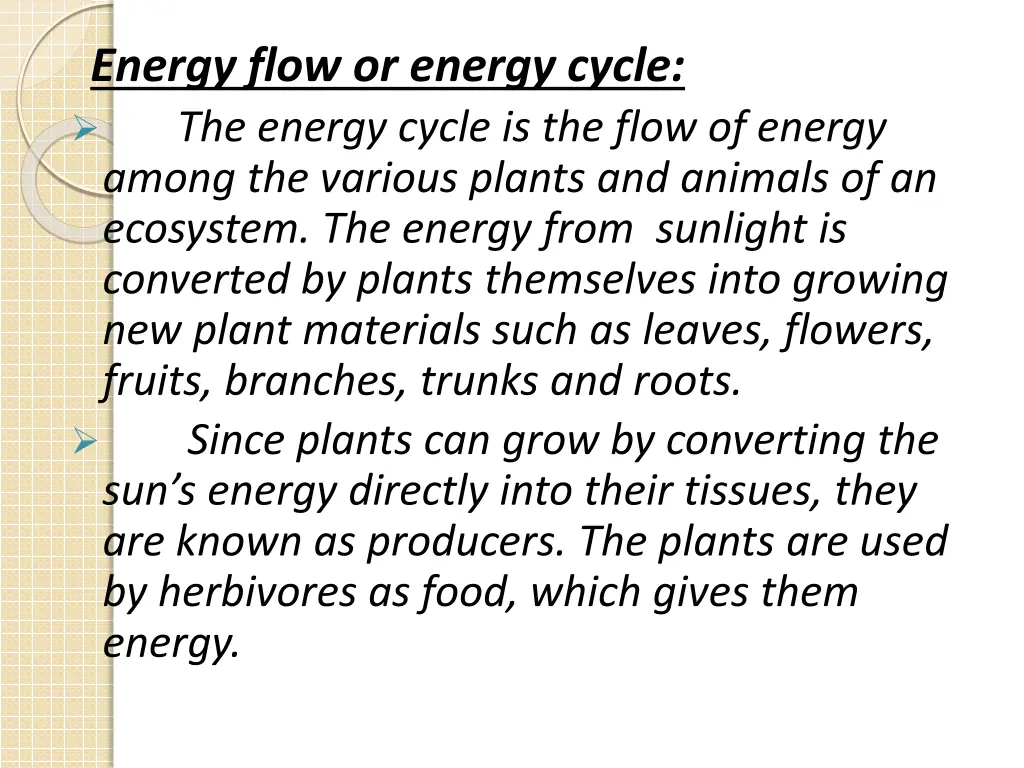 energy flow or energy cycle the energy cycle