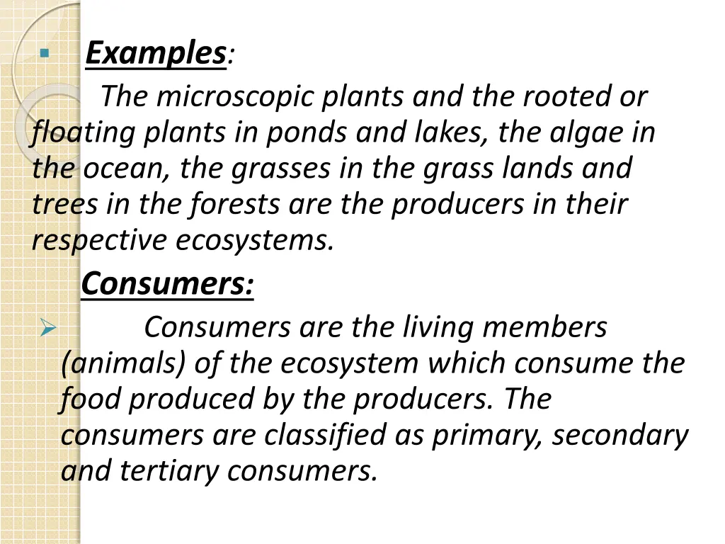 examples the microscopic plants and the rooted