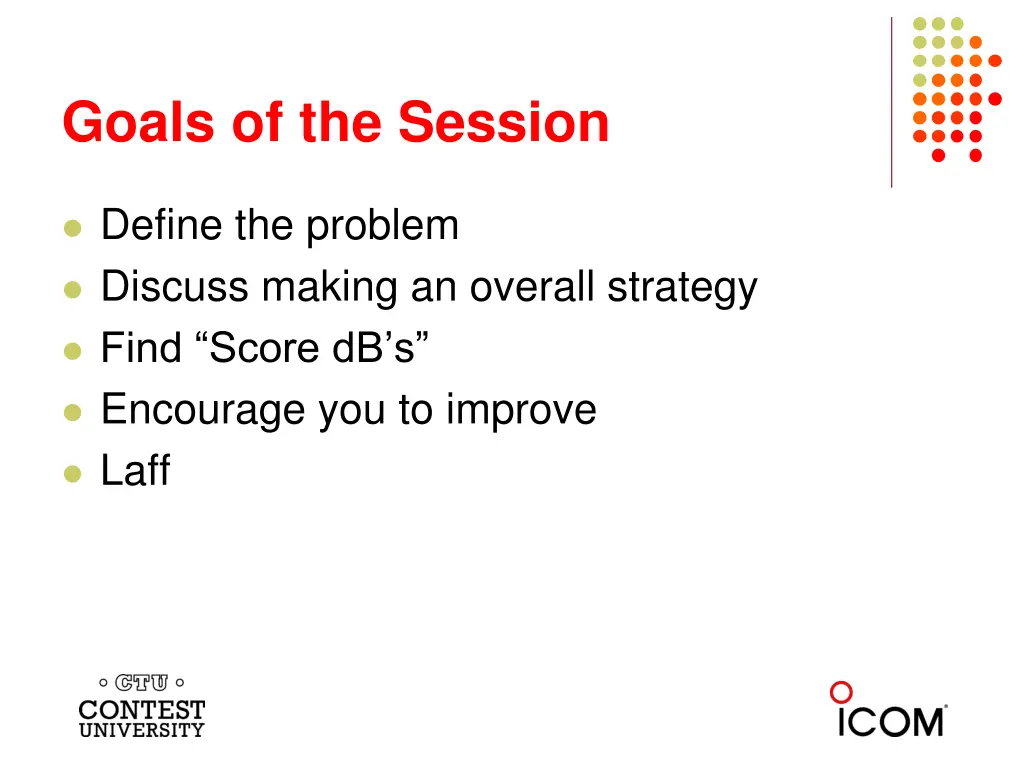 goals of the session