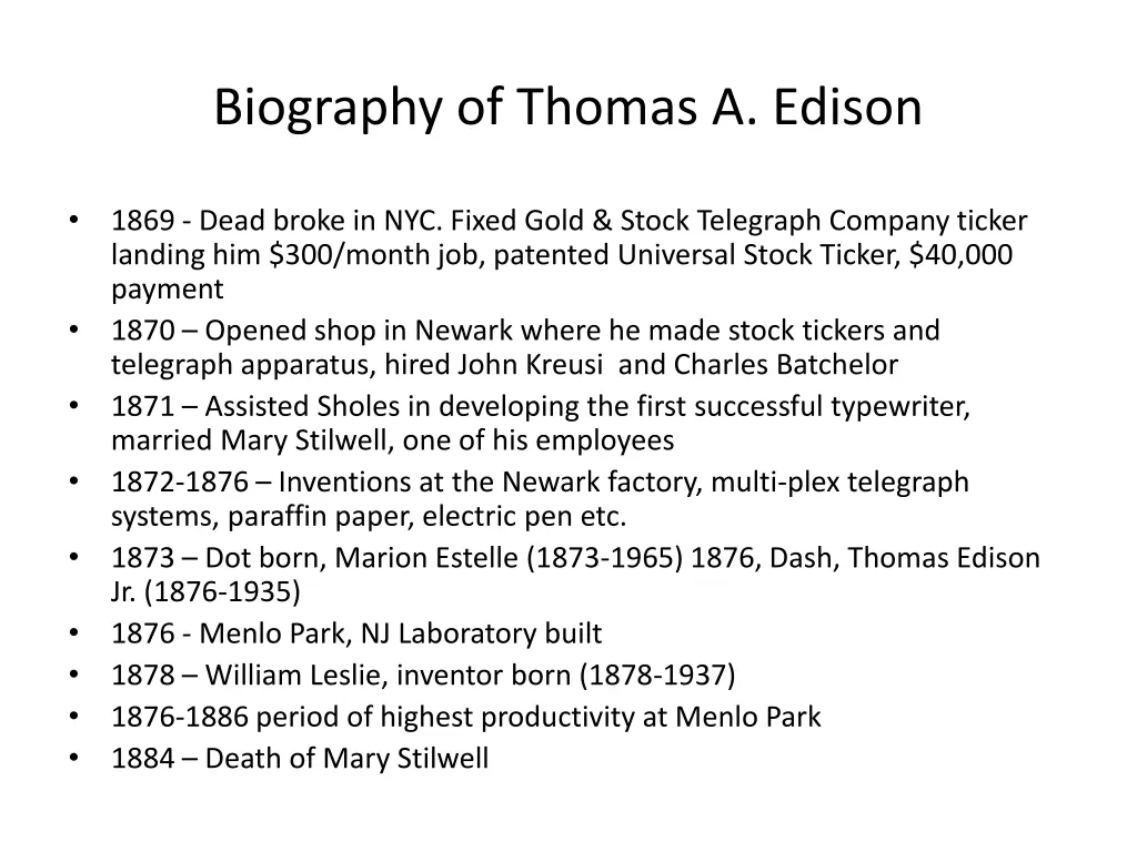 biography of thomas a edison 1