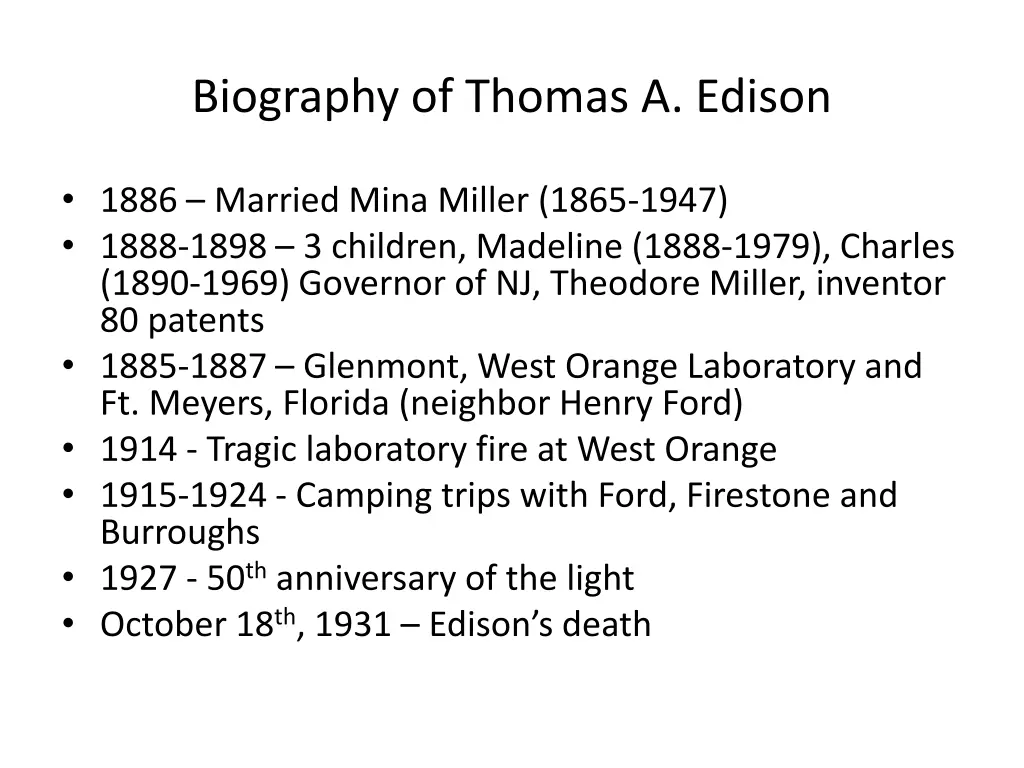 biography of thomas a edison 2