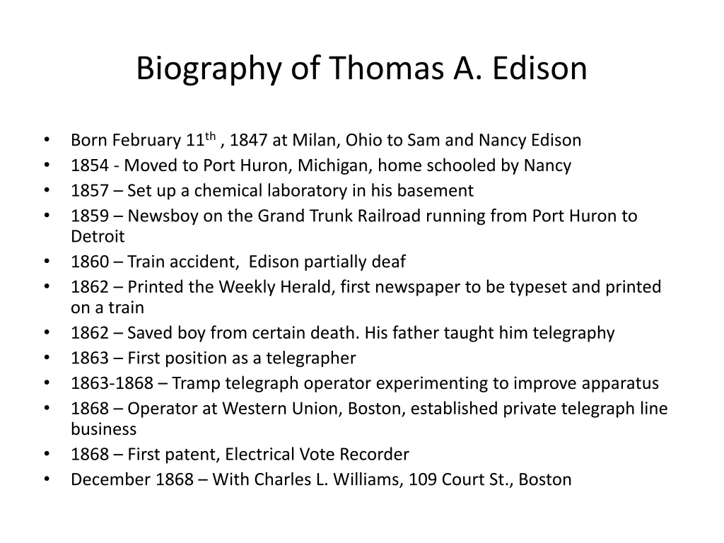 biography of thomas a edison