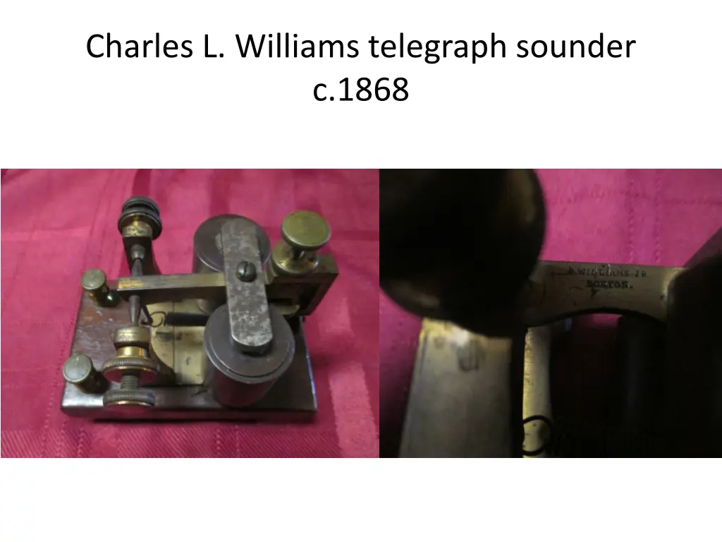 charles l williams telegraph sounder c 1868